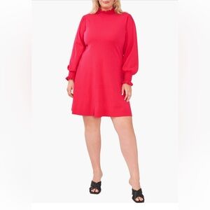 CeCe Magenta Mock-neck Long sleeve sweater Dress